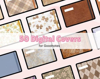 50 Digital Notebook Covers, Goodnotes Cover, Notability Cover, Digital Planner Cover