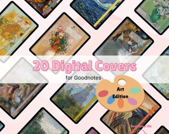 20 Digital Notebook Covers, Goodnotes Cover, Notability Cover, Digital Planner Cover, Art