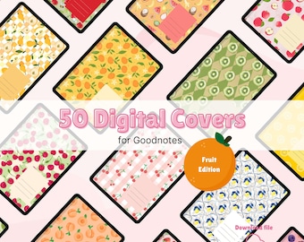 50 Digital Notebook Covers, Goodnotes Cover, Notability Cover, Digital Planner Cover