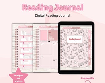 Digital Reading Journal for Goodnotes, Reading Tracker