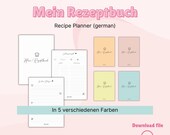 Rezeptbuch Vorlage, Kochbuch, Vegane Küche, Digital Planer