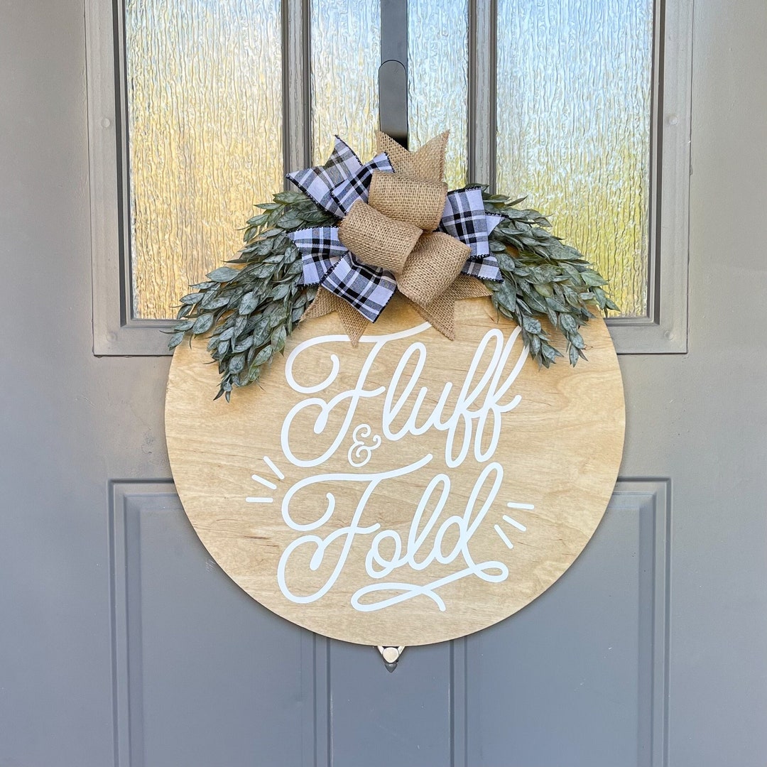 Fluff & Fold Door Hanger Laundry Room Sign Laundry Room Etsy