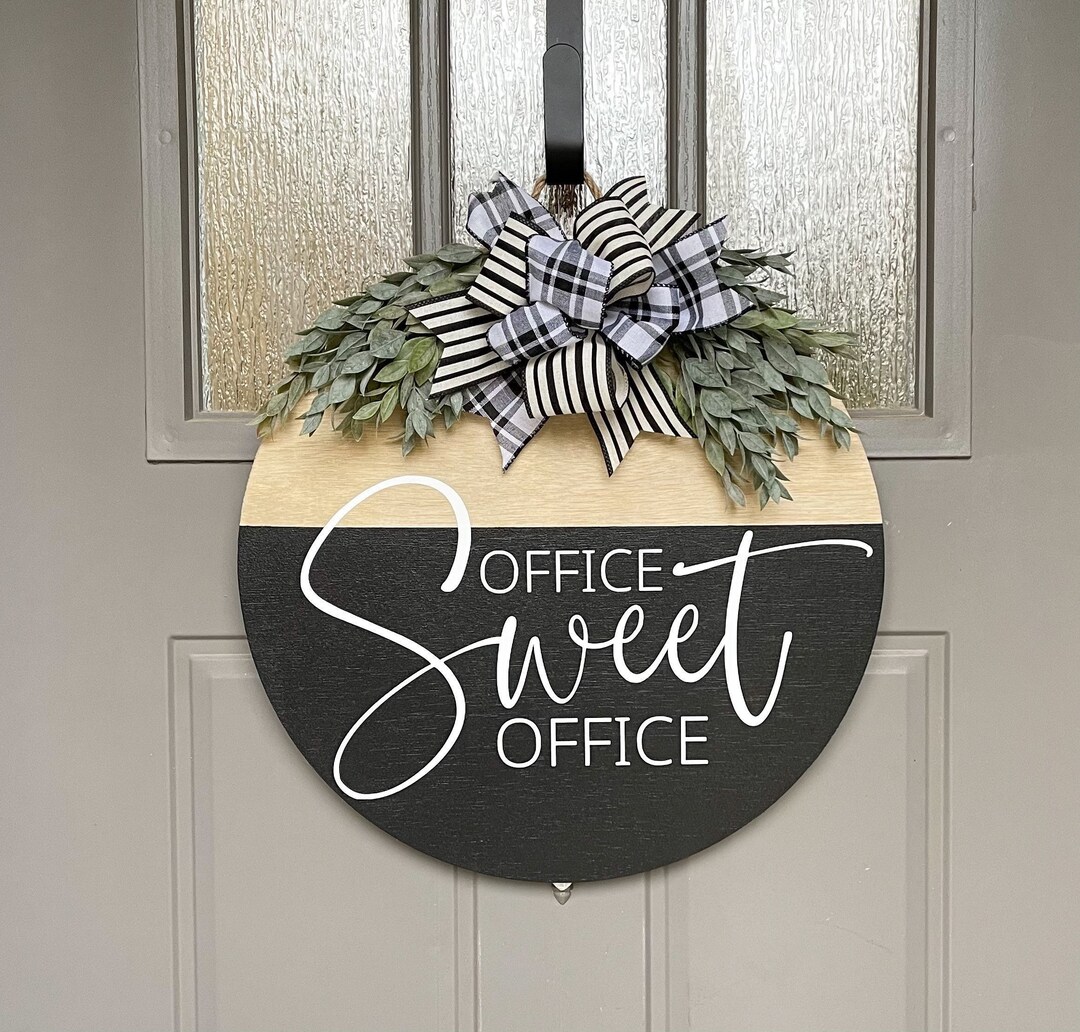 Office Sweet Office Door Hanger Office Decor Home Office Etsy