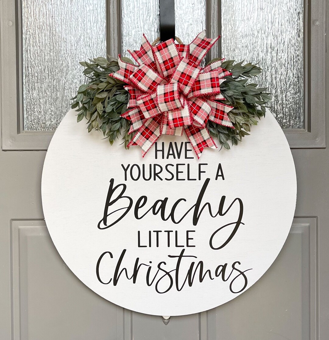 Beach Front Door Decor Beach House Front Door Sign Christmas Etsy