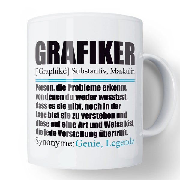 Lustige Tasse Grafiker | Grafiker Geschenk | Spruch Grafikdesign Kaffeebecher Geschenkidee | Kaffeetasse Beruf Grafikdesigner Teetasse