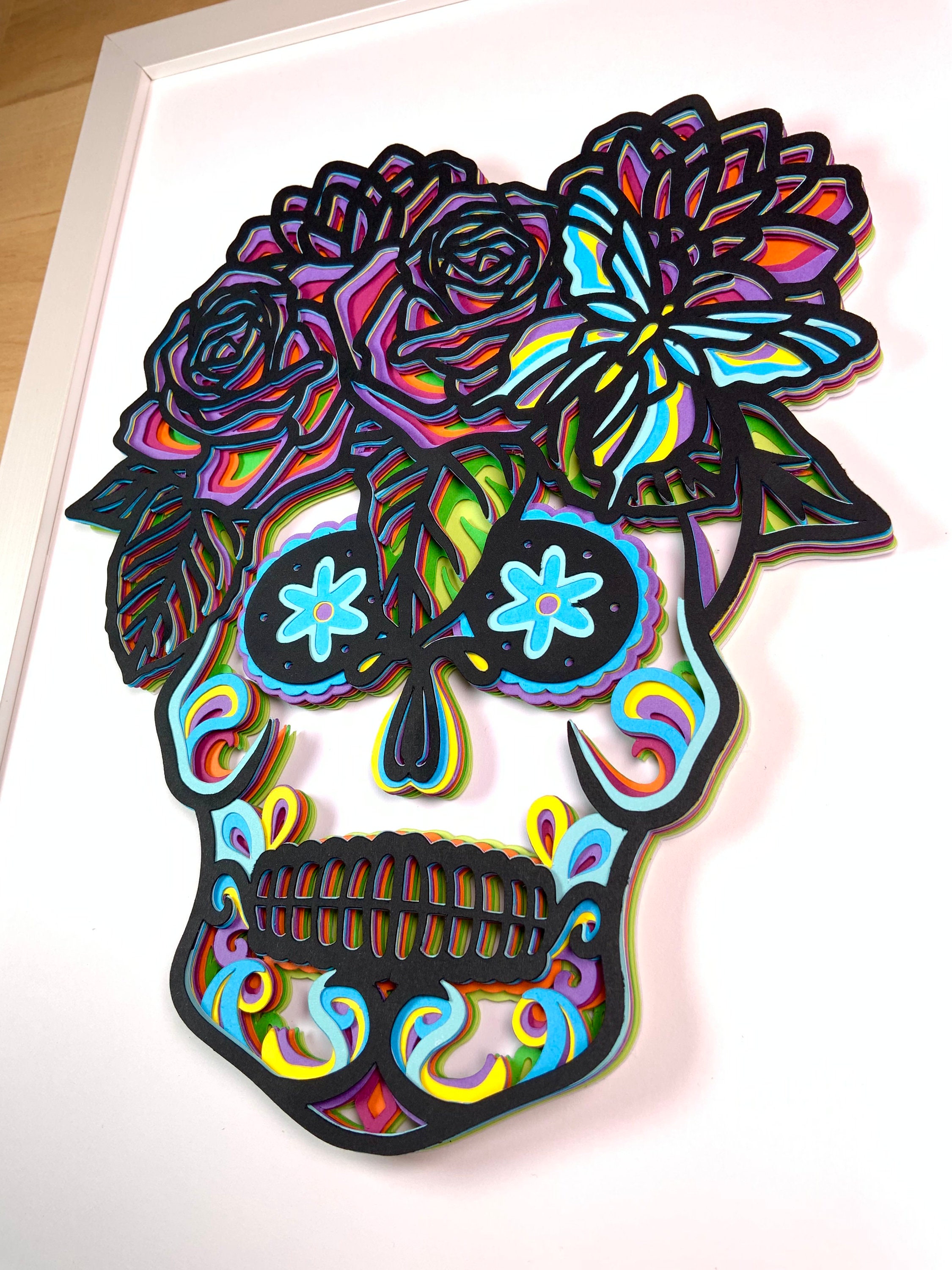 3D Sugar Skull Multilayer SVG File Layered Cut Files for - Etsy