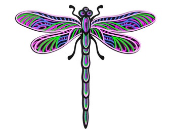 3D Layered Dragonfly SVG: Mandala Cut Pattern (Digital Download)