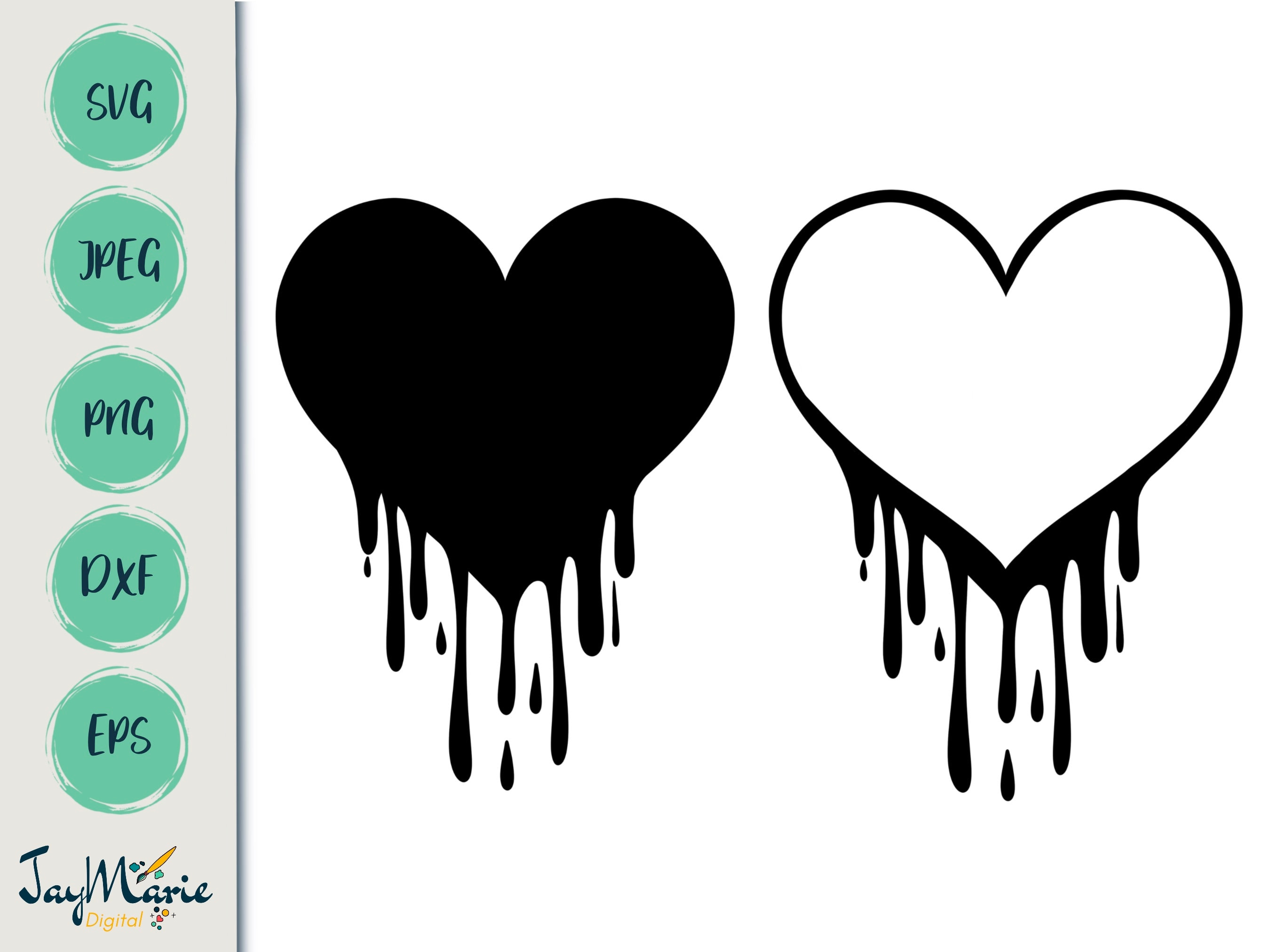 Tiny Black Heart Stickers 6mm Glossy White Vinyl Decals Goth 