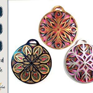 Archivo de corte en capas de conjunto de adornos de árbol SVG 3D para cricut, silueta, enrutador cnc y Glowforge. Paquete SVG de bauble de Navidad, adorno de bauble