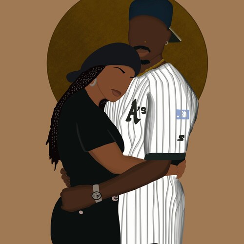 Digital Art- "Poetic Justice" Black Art,  Janet Jackson, Tupac, Wall Art, Digital Print