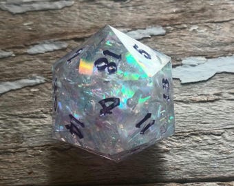 1 single large chonk D20 polyhedral opal dice