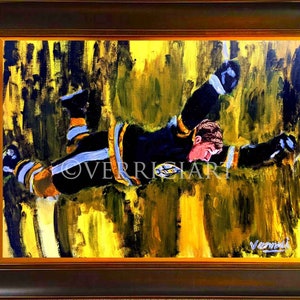 Framed Bobby Orr Autograph Replica Print - in The Air Goal - SportsCare Physical Therapy