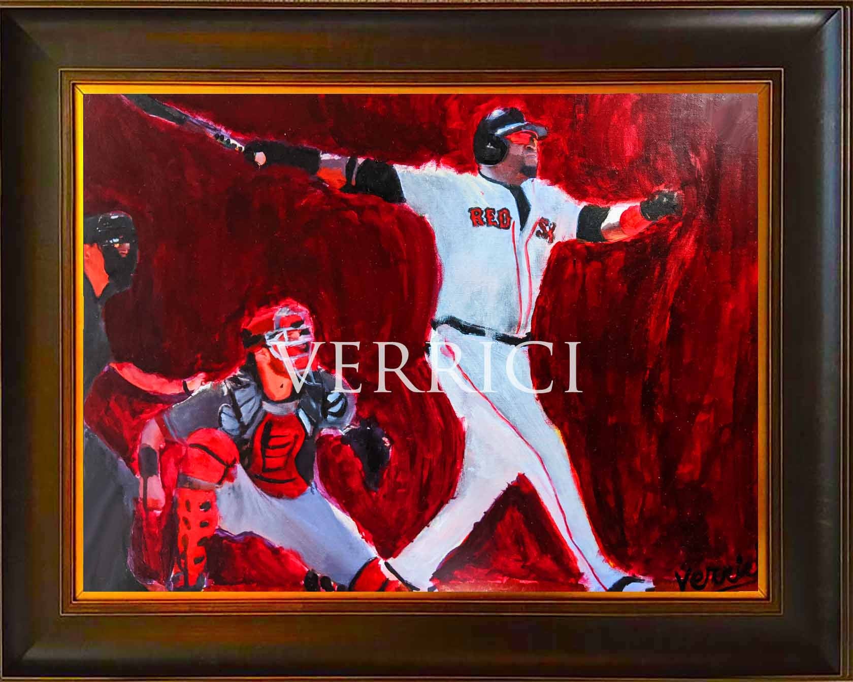 2004 Champs Pedro Martinez Boston Red Sox Pitcher Original Oil Painting 16  X 20
