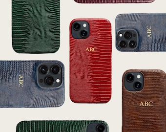 Funda de piel de cocodrilo para iPhone 16, 16 Pro y 16 Pro Max – Funda protectora de lujo personalizada para iPhone 13, 14, 15, 16 y 17 Pro Max.