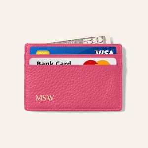 Personalized Leather Card Holder Wallet for Men Women - Gift For Him Her