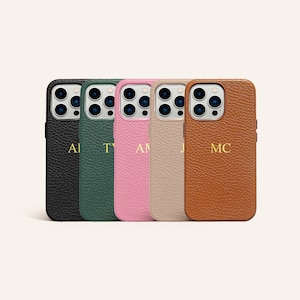 Embossed Leather with Initials Case for iPhone 11 12 pro 12 pro max 13 pro 13 pro max 14 Pro max - Personalised Gift idea for Her