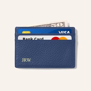 Leather Cardholder with Initials - Gift For Him Her D