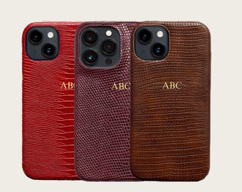 Kroko-Leder Hülle iPhone 17 17 pro 17 pro max 17 plus - Personalisierte Luxus Schutzhülle für iPhone 13, 14, 15, 16, 17 Modelle