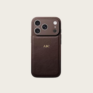 Personligt läderfodral för iPhone 17 17 Pro 17 pro max, iPhone 16 15 14 pro maxcase Initialer Gravyr, Monogram Veganska fodral, Presentidé