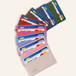 Personalized Card Holder, Leather Card Holder, Personalized gift for him, Card Holder Wallet, Personalized wallet, Bridesmaid Thank You Gift