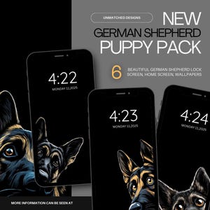 Cute German Shepherd Smartphone  Lock Screen & Home Screen Wallpapers