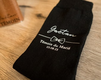 Personalized sock, groom, witness dad, evjf