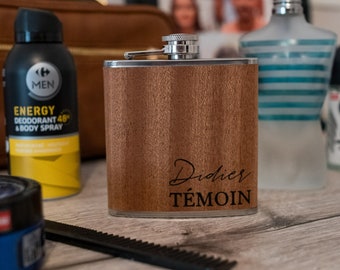 Personalized wooden flask