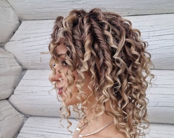 Short synthetic curly dreads extensions open curl dreadlocks crochet dreads