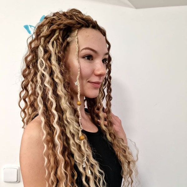 Synthetic curly dreads extensions open curl dreadlocks crochet dreads