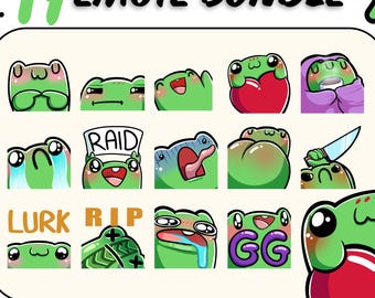 Frog emote pack - Perfect for Twitch streamers who love a good froggo
