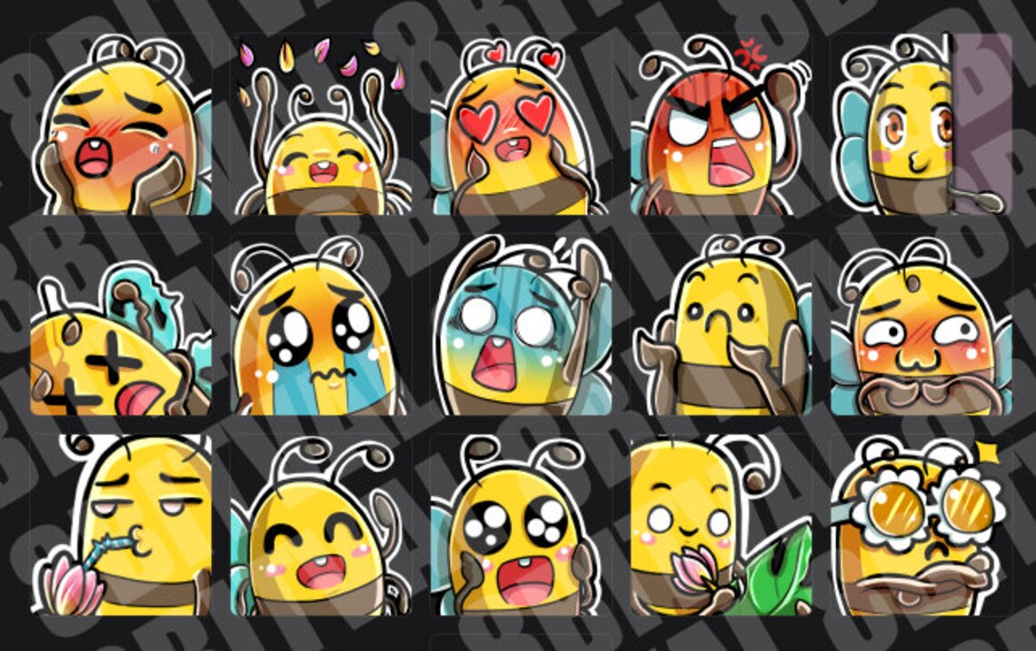 Spring Emotes Bees Emotes for Twitch, Discord, Youtube. Bees or Spring Themed Streams ...