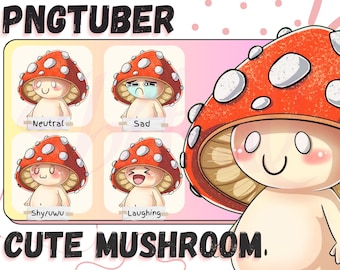 Mushroom PNGtuber Character, Fungi Vtuber