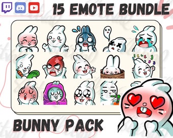 Bunny Emotes, Twitch/Discord/YouTube, 15 Emote Bundle