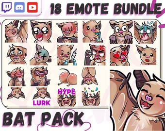 Bat Emotes Bundle for Twitch, Discord, YouTube