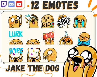 Jake the Dog Emotes, Adventure Time Emoticons for Twitch, Discord, YouTube