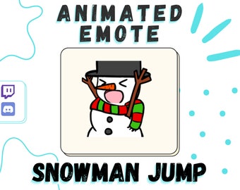 Animated Jumping Snowman Emote for Twitch, Discord