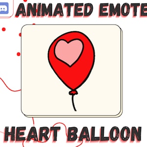Animated Balloon Heart Emote for Twitch and Discord. Love or Valentine&#39;s Day themed streams, Valentine&#39;s Day Animated Emote