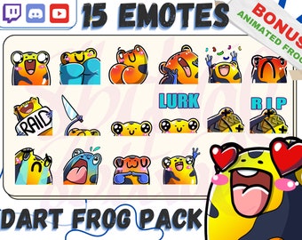 Dart Frog Emotes, Twitch, Discord, YouTube (Bonus Animated Frog)