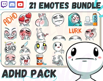ADHD Emotes Bundle for Twitch, Discord, YouTube