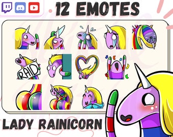 Lady Rainicorn Emotes, Adventure Time, Twitch, Discord, YouTube (Digital images)