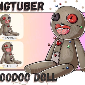 ブードゥー人形 PNGtuber キャラクター、ブードゥー人形 Vtuber、Phasmo pngtuber
