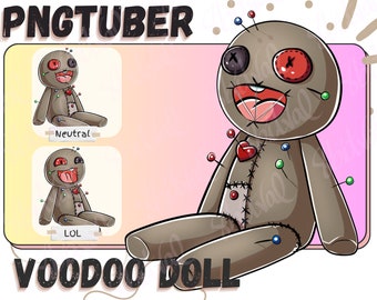 Voodoo Doll PNGtuber Character, Twitch Vtuber