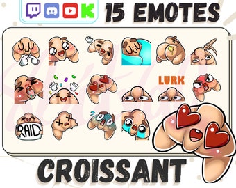 Croissant Emotes, Twitch, Discord, YouTube (Digital Download)