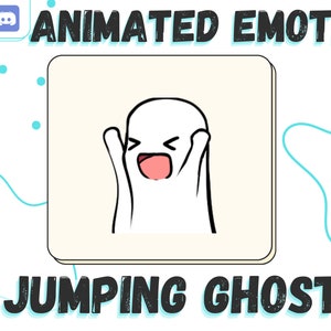 Animated Jumping Ghost Emote for Twitch and Discord. Halloween Animated Emote