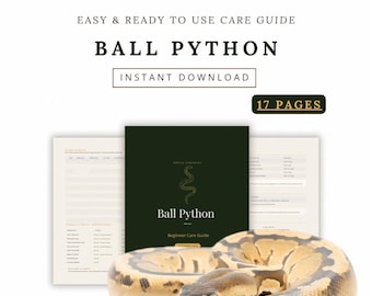 Königspython Starter Bundle | Anfänger Schlangen Pflege, Futterplan, Gesundheits-Tracker, Checkliste und Einkaufsliste mit Links