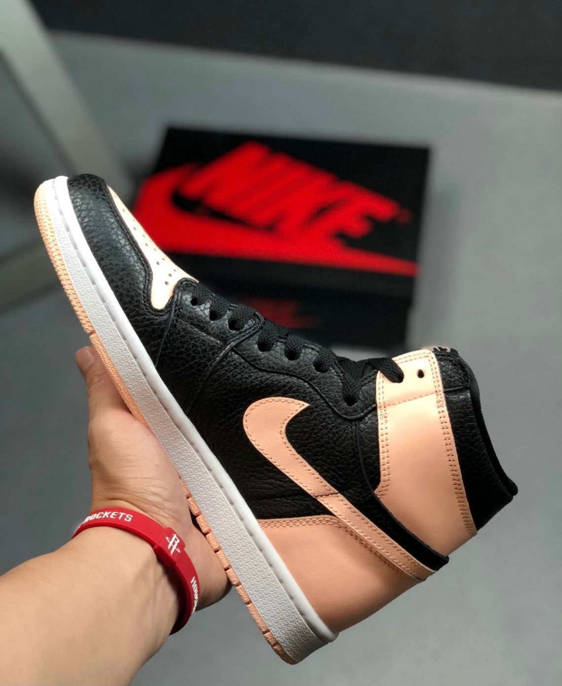 Jordan 1 Custom Salmon Tan Crimson Etsy