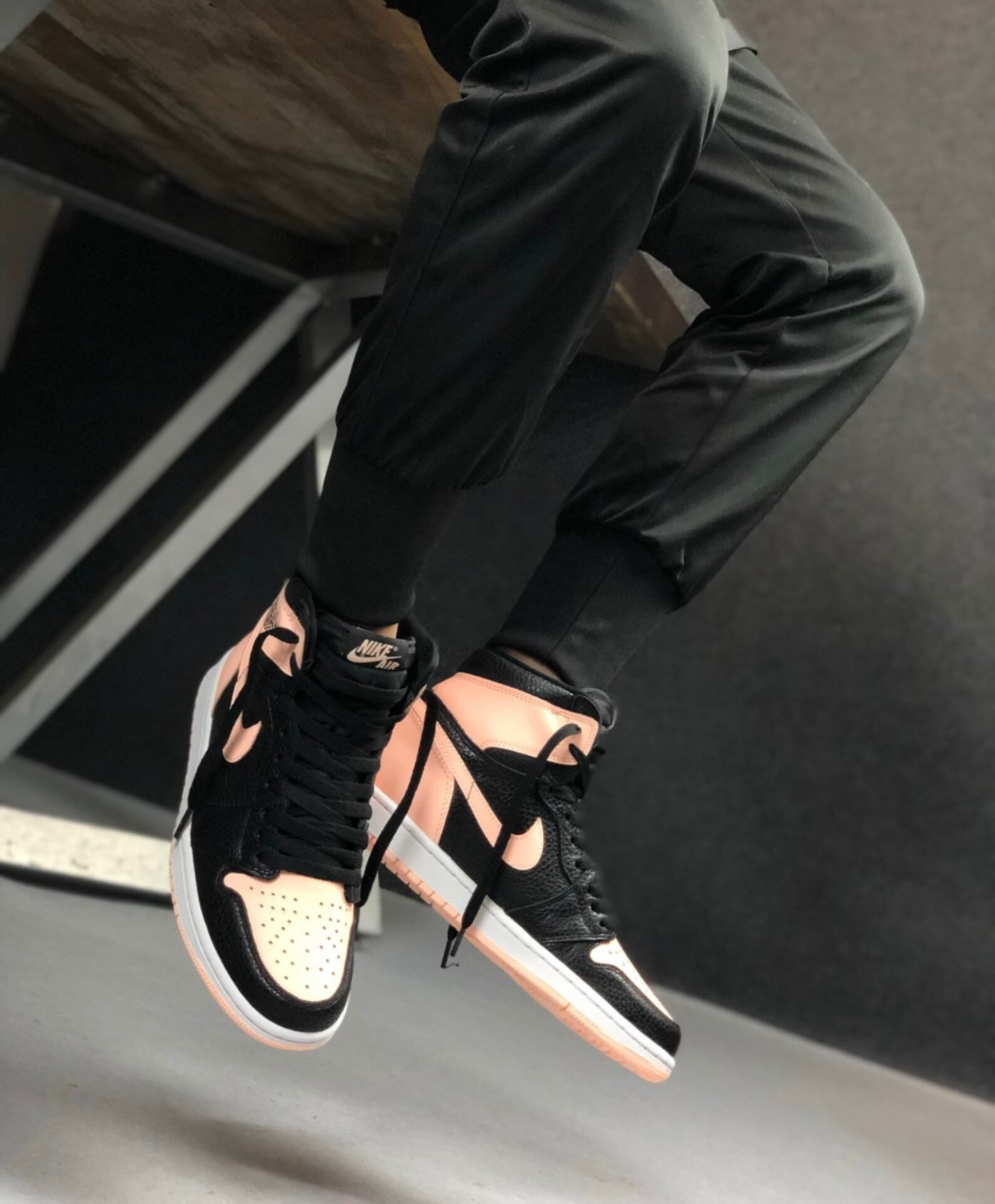 Jordan 1 Custom Salmon Tan Crimson Etsy