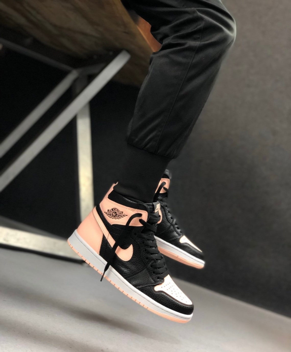 Jordan 1 Custom Salmon Tan Crimson Etsy
