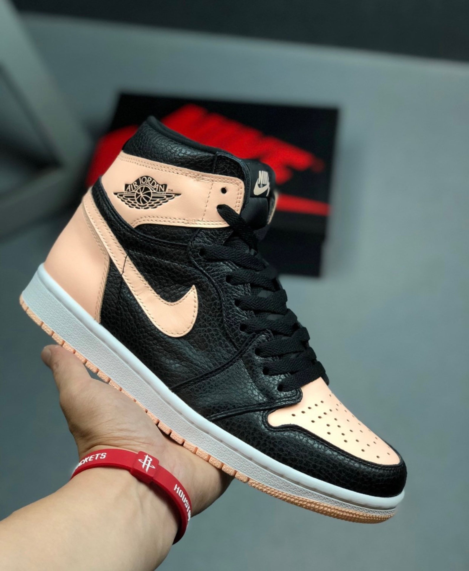 Jordan 1 Custom Salmon Tan Crimson Etsy