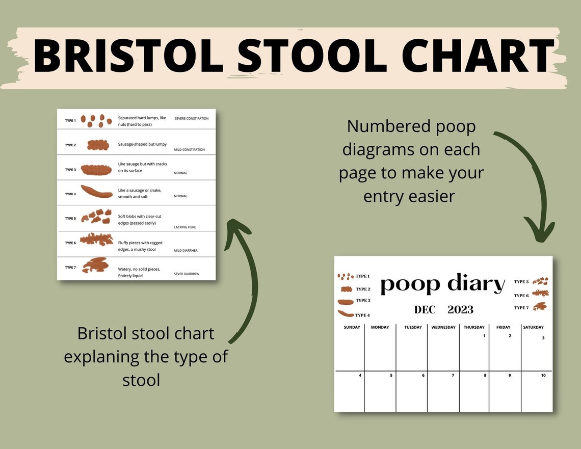 Poop Calendar,stool Tracker,bristol Chart,bowel Movement Journal,poop ...